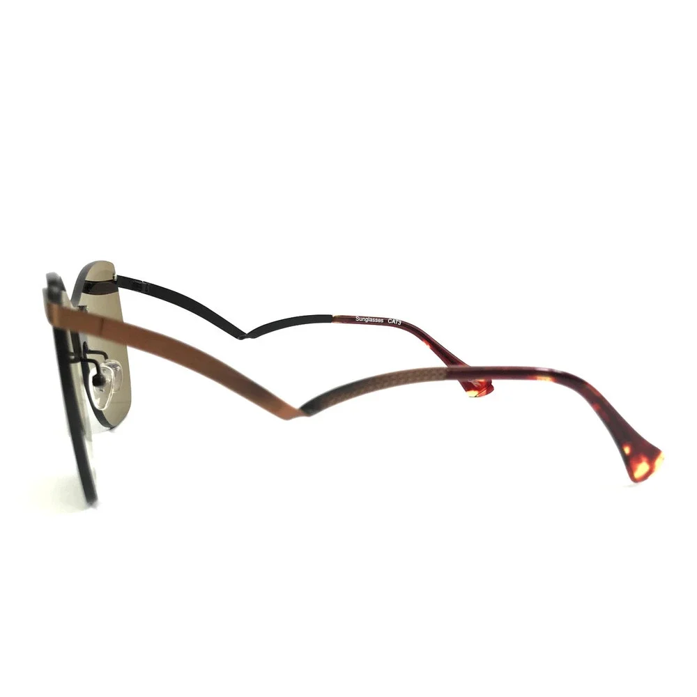 BOZ Sunglasses DIANA 9050 Antique Brushed Gold with Brown Mask Lens 57-15-140